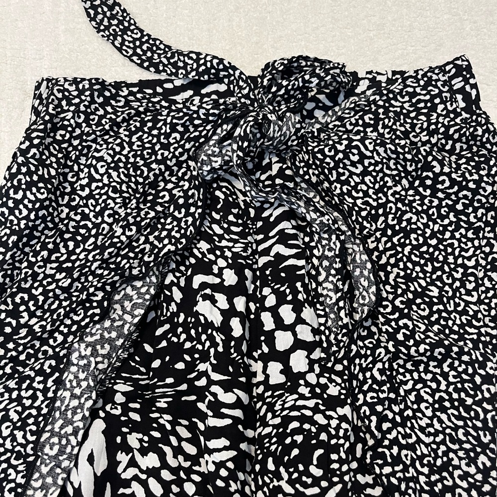 Kori Black and White Leopard Print Pants